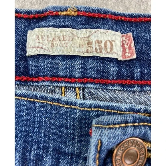 Levi's 550 Jeans Womens 12M Relaxed Bootcut Denim Mid-Rise Blue Med Wash Retro - Picture 3 of 11